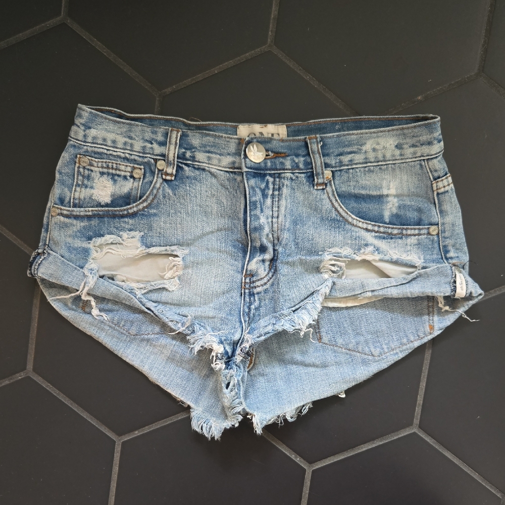 One Teaspoon Bandits Distressed Denim Women Shorts